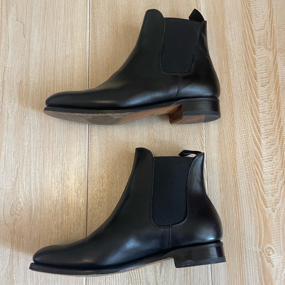 Black leather boots